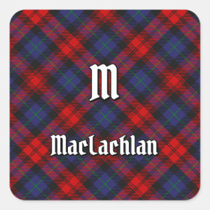 Klan MacLachlan Tartan Fyrkantigt Klistermärke
