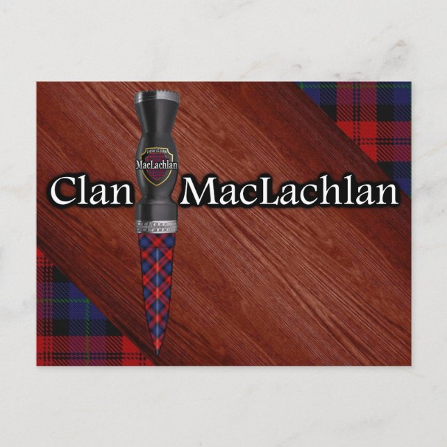 Klan MacLachlan Tartan Sgian Dubh Blade Vykort (Framsida)