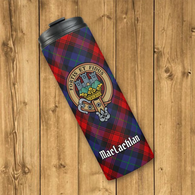 Klan MacLachlan-Vapensköld över Tartan (Skapare uppladdad)