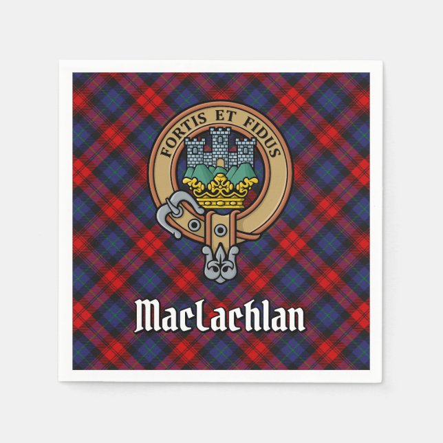 Klan MacLachlan-Vapensköld över Tartan Pappersservett (Framsidan)