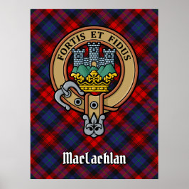 Klan MacLachlan-Vapensköld över Tartan Poster