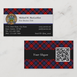 Klan MacLachlan-Vapensköld över Tartan Visitkort