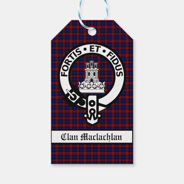 Klan Maclachlan Vapensköld & Tartan Anpassade Presentetikett (Framsidan)