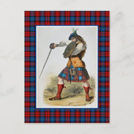 Klan MacLachlan Vintage Illustration Tartan Ram Vykort