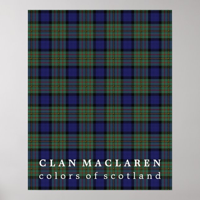 Klan MacLaren Färg av Scotland Tartan Poster (Framsidan)