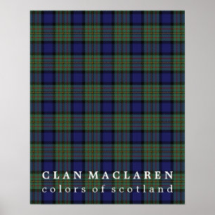 Klan MacLaren Färger av Scotland Tartan Poster