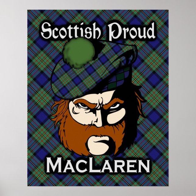 Klan MacLaren Scottish Tartan Poster (Framsidan)