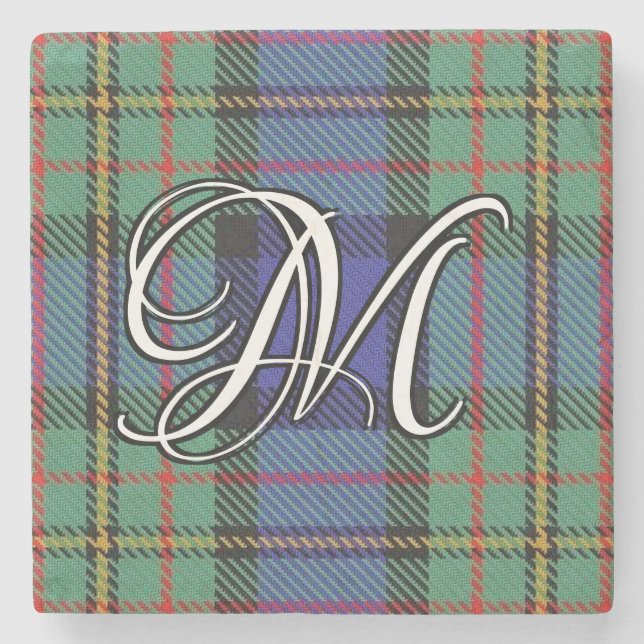 Klan MacLaren Tartan Anpassningsbar Monogram Stenunderlägg (Framsidan)