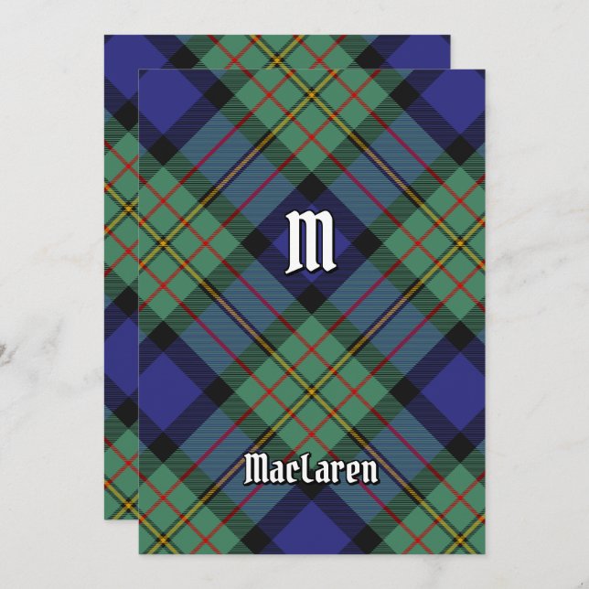 Klan MacLaren Tartan Inbjudningar (Fram/baksida)