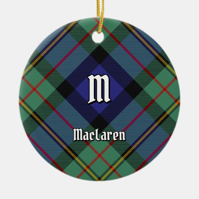 Klan MacLaren Tartan Julgransprydnad Keramik (Framsidan)