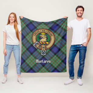 Klan MacLaren-Vapensköld över Tartan Fleecefilt