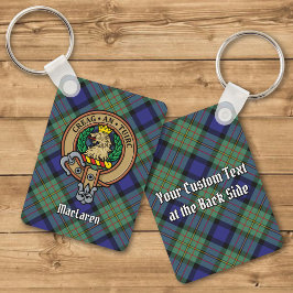 Klan MacLaren-Vapensköld över Tartan Keychain Nyckelring
