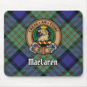 Klan MacLaren-Vapensköld över Tartan Musmatta