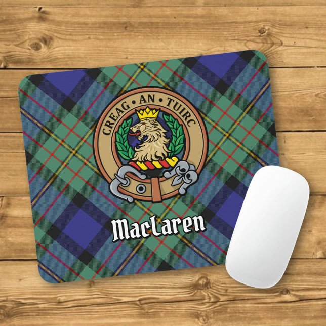 Klan MacLaren-Vapensköld över Tartan Musmatta (Skapare uppladdad)
