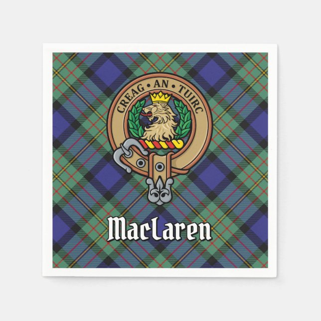 Klan MacLaren-Vapensköld över Tartan Pappersservett (Framsidan)