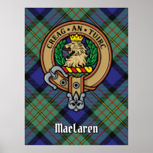 Klan MacLaren-Vapensköld över Tartan
