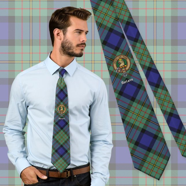 Klan MacLaren-Vapensköld över Tartan Slips (Skapare uppladdad)