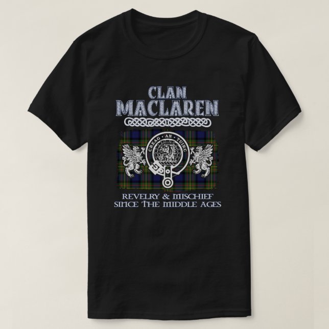 Klan MacLaren vapensköld Scottish klans Scottish S T Shirt (Design framsida)