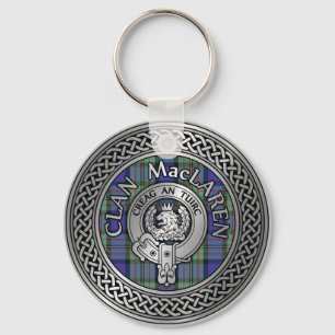 Klan MacLaren Vapensköld & Tartan Knot Nyckelring