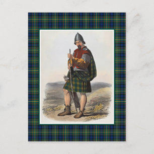 Klan MacLaren Vintage Illustration Tartan Ram Vykort