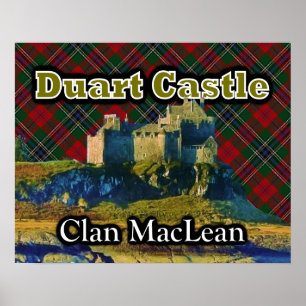 Klan MacLean Duart Castle Tartan Himlar Poster