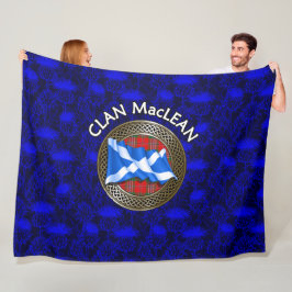 Klan MacLean Tartan Knot & Flagga Fleecefilt