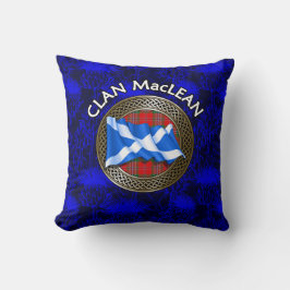Klan MacLean Tartan Knot & Flagga Kudde