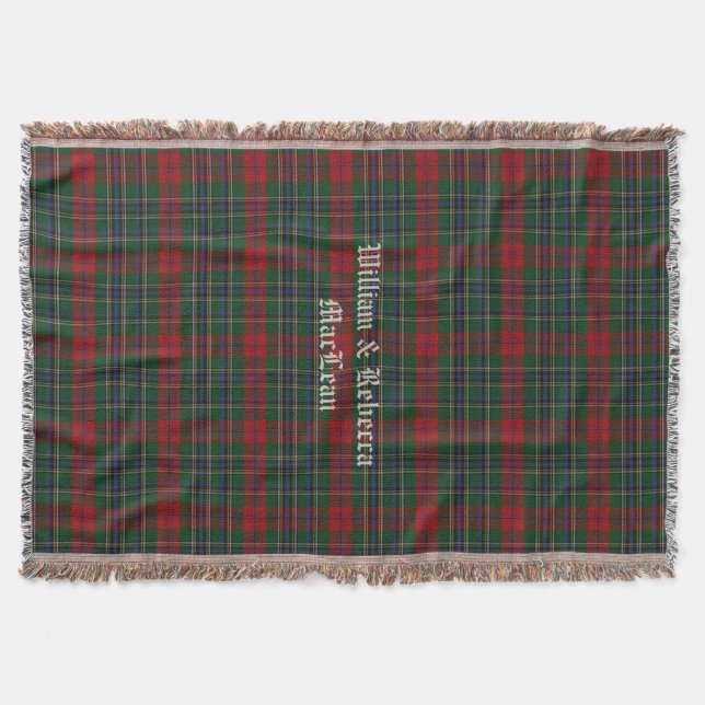 Klan MacLean Tartan Play Anpassningsbar Throw Blan Mysfilt (Framsidan)