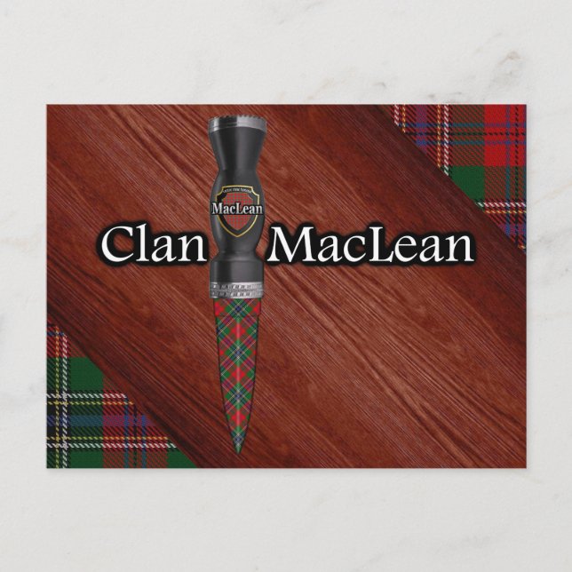 Klan MacLean Tartan Sgian Dubh Blade Vykort (Framsida)