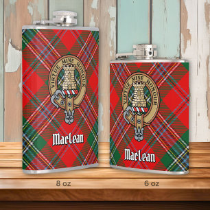 Klan MacLean-Vapensköld över Tartan Fickplunta