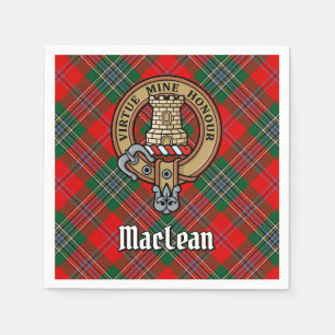 Klan MacLean-Vapensköld över Tartan Pappersservett