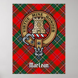 Klan MacLean-Vapensköld över Tartan Poster