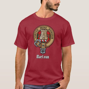 Klan MacLean-Vapensköld över Tartan T Shirt