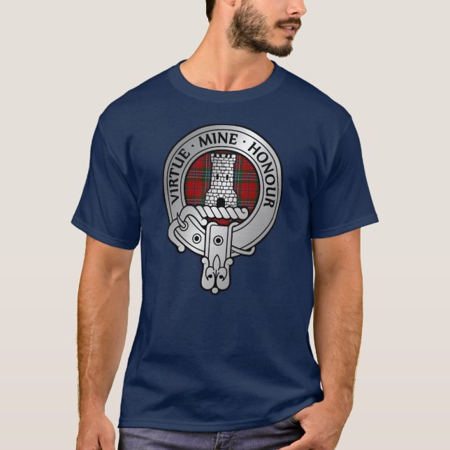 Klan MacLean Vapensköld & Tartan T Shirt (Framsida)