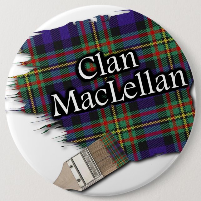 Klan MacLellan Tartan Paint-pensel Knapp (Framsida)