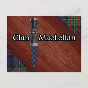 Klan MacLellan Tartan Sgian Dubh Blade Vykort