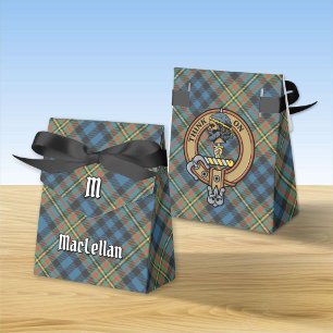 Klan MacLellan vapen över gammal tartan Presentaskar