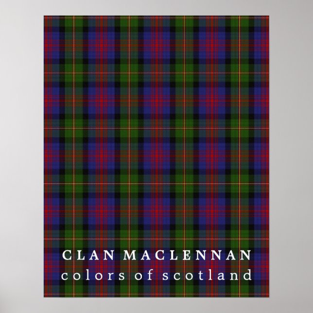 Klan MacLennan Färg of Scotland Tartan Poster (Framsidan)