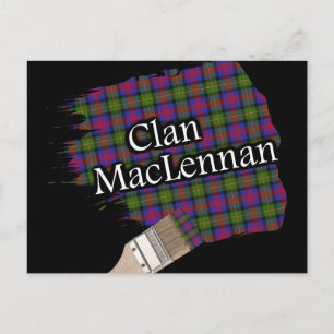 Klan MacLennan Scottish Tartan Paint Brush Vykort
