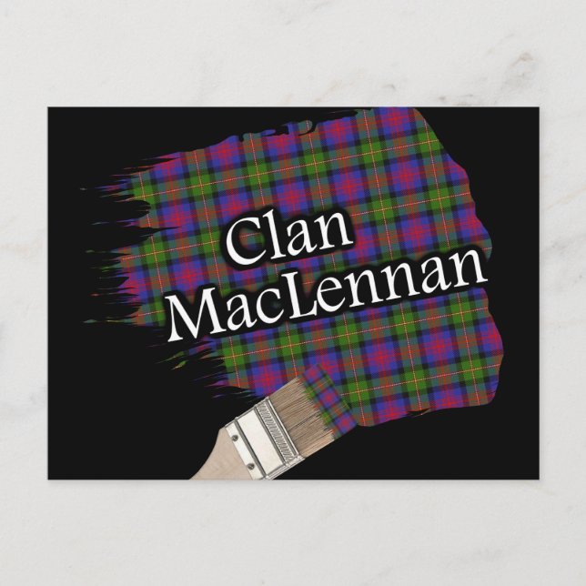 Klan MacLennan Scottish Tartan Paint Brush Vykort (Framsida)