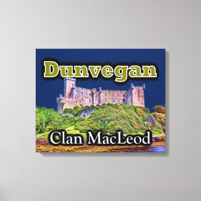 Klan MacLeod Dunvegan Castle Customize Himlar Färg Canvastryck (Framsida)