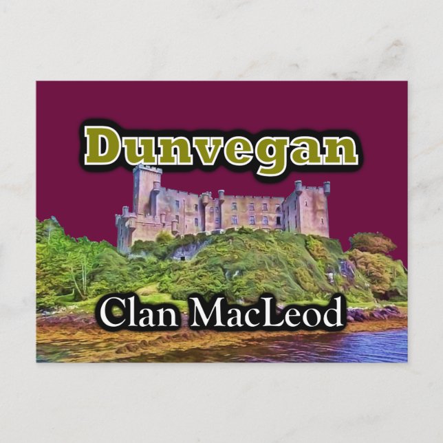 Klan MacLeod Dunvegan Castle Customize Himlar Färg Vykort (Framsida)