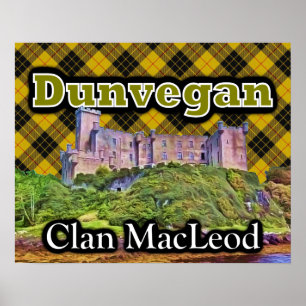 Klan MacLeod Dunvegan Castle Tartan Himlar Poster