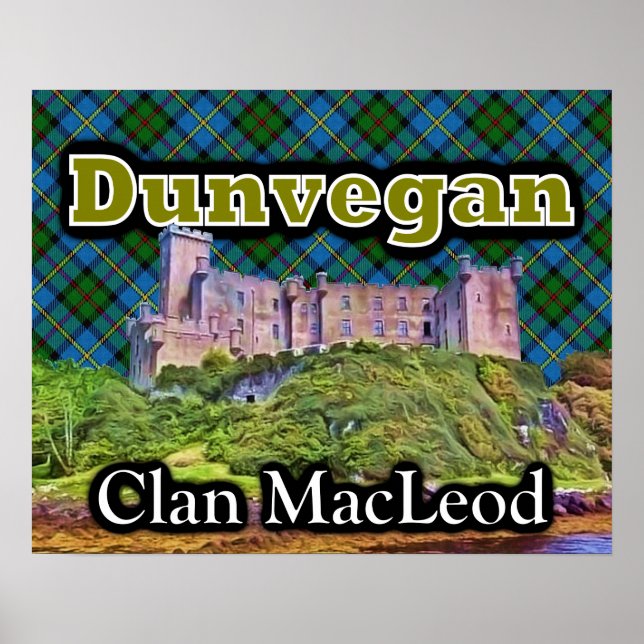 Klan MacLeod Dunvegan Castle Tartan Himlar Poster (Framsidan)