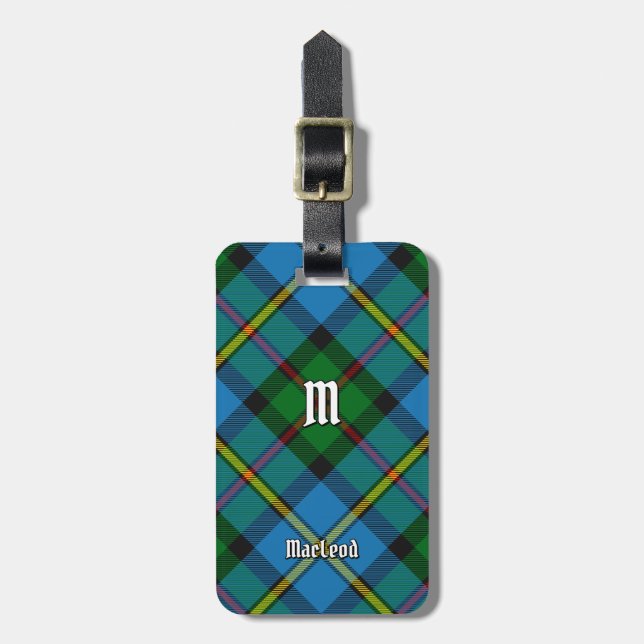 Klan MacLeod Hunting Tartan Bagagebricka (Vertikal Framsida)