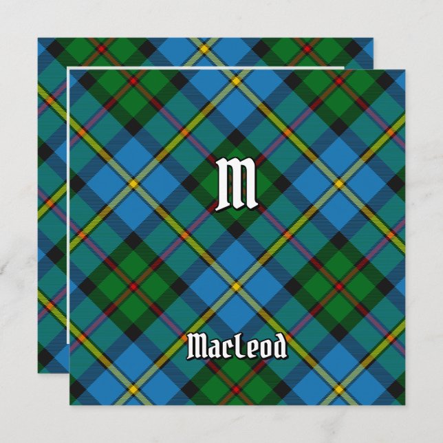Klan MacLeod Hunting Tartan Inbjudningar (Fram/baksida)