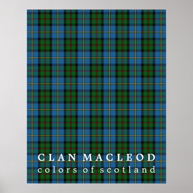 Klan MacLeod of Harris Färg of Scotland Tartan Poster (Framsidan)
