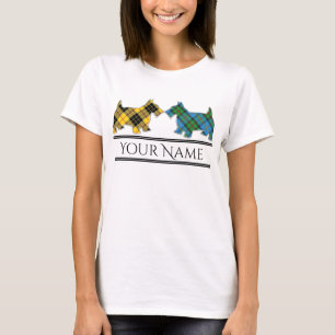 Klan MacLeod of Lewis & Harris Tartan Scottie Hund T Shirt