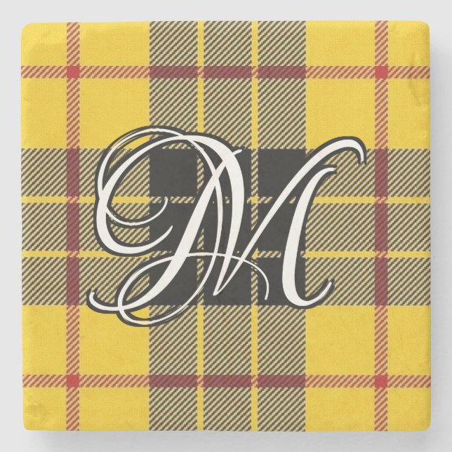 Klan MacLeod of Lewis Tartan Anpassningsbar Monogr Stenunderlägg (Framsidan)