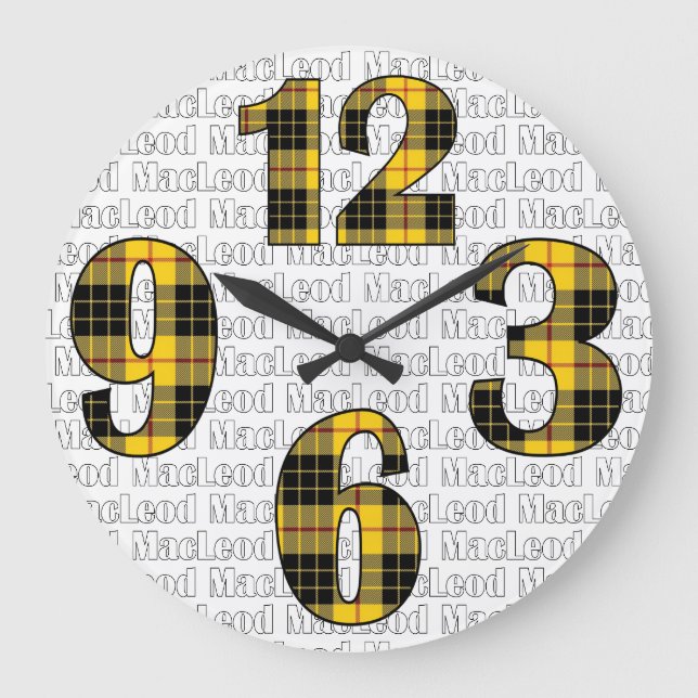Klan MacLeod of Lewis Tartan Play Large Clock Stor Klocka (Framsida)